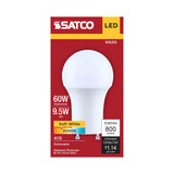 Satco 9.5w A19 LED 3000K CCT Bi Pin GU24 Base 120v Bulb_1