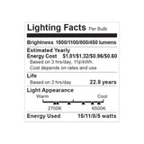 Satco 15/11/8/5w A19 LED 27K/30K/35K/40K/50K/65K Medium Base 120v Bulb_4