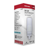 Satco 5w PL LED: GX23 Base Frost Finish Dual Ballast 4000K 120-277v Bulb_1