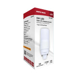 Satco 5w PL LED G24D Base Frost Finish Type A/B Dual Ballast 2700K 120-277v Bulb - BulbAmerica