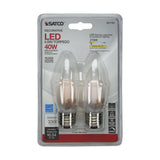 2Pk - Satco 4.5w B11 LED Frosted 350lm 2700k Warm White E26 Base Dimmable Bulb - BulbAmerica