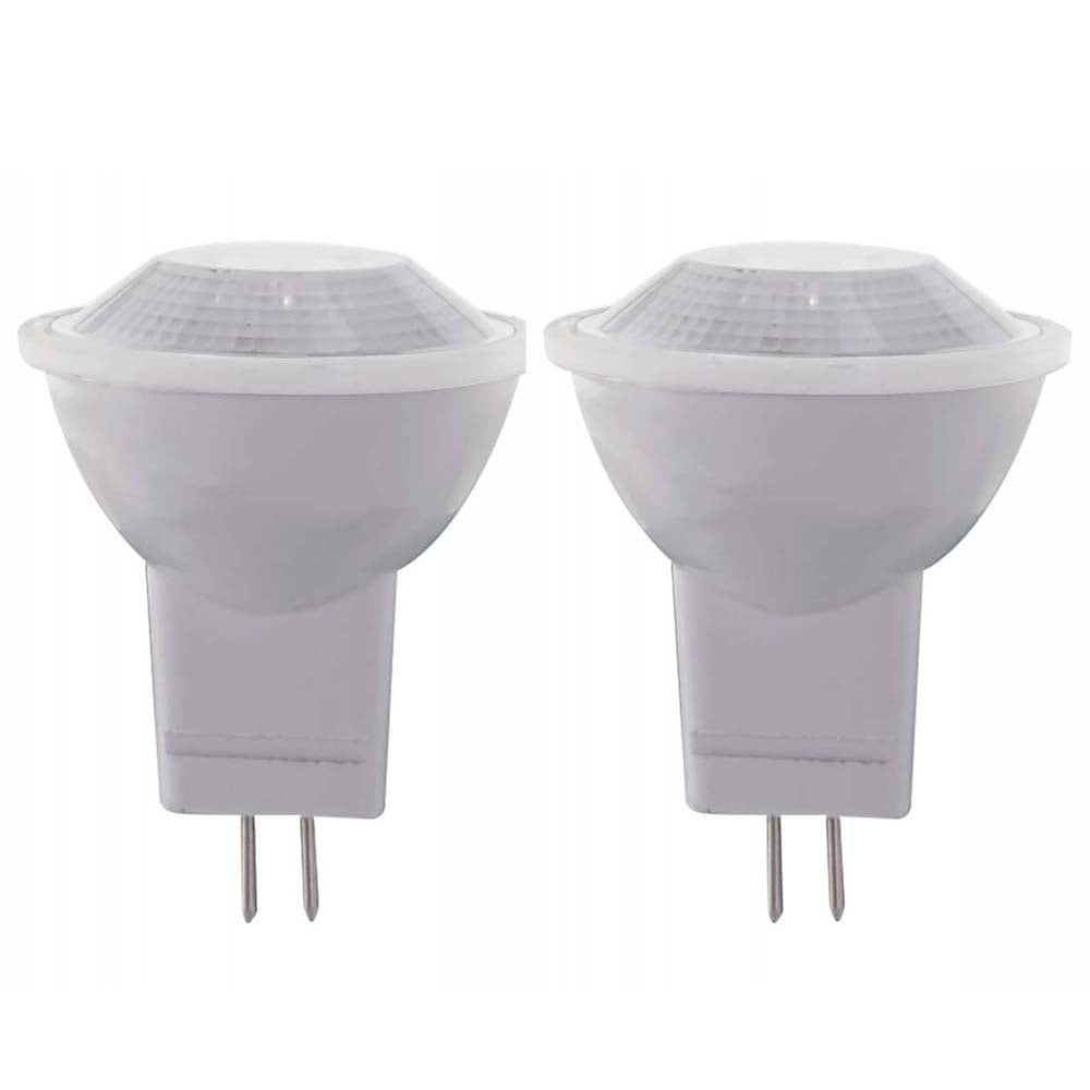 2Pk - Satco 2w 12v MR11 LED Bi Pin GU4 Flood 100 Lumens 3000k Soft White