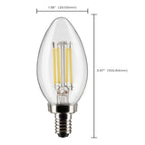2Pk - 5.5W B11 LED Clear Candelabra Base 3000K 500 Lumens 120v_3