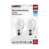 2Pk - Satco 4.5w G16.5 LED E26 Medium Base 5000K 120v White Finish Bulb_2