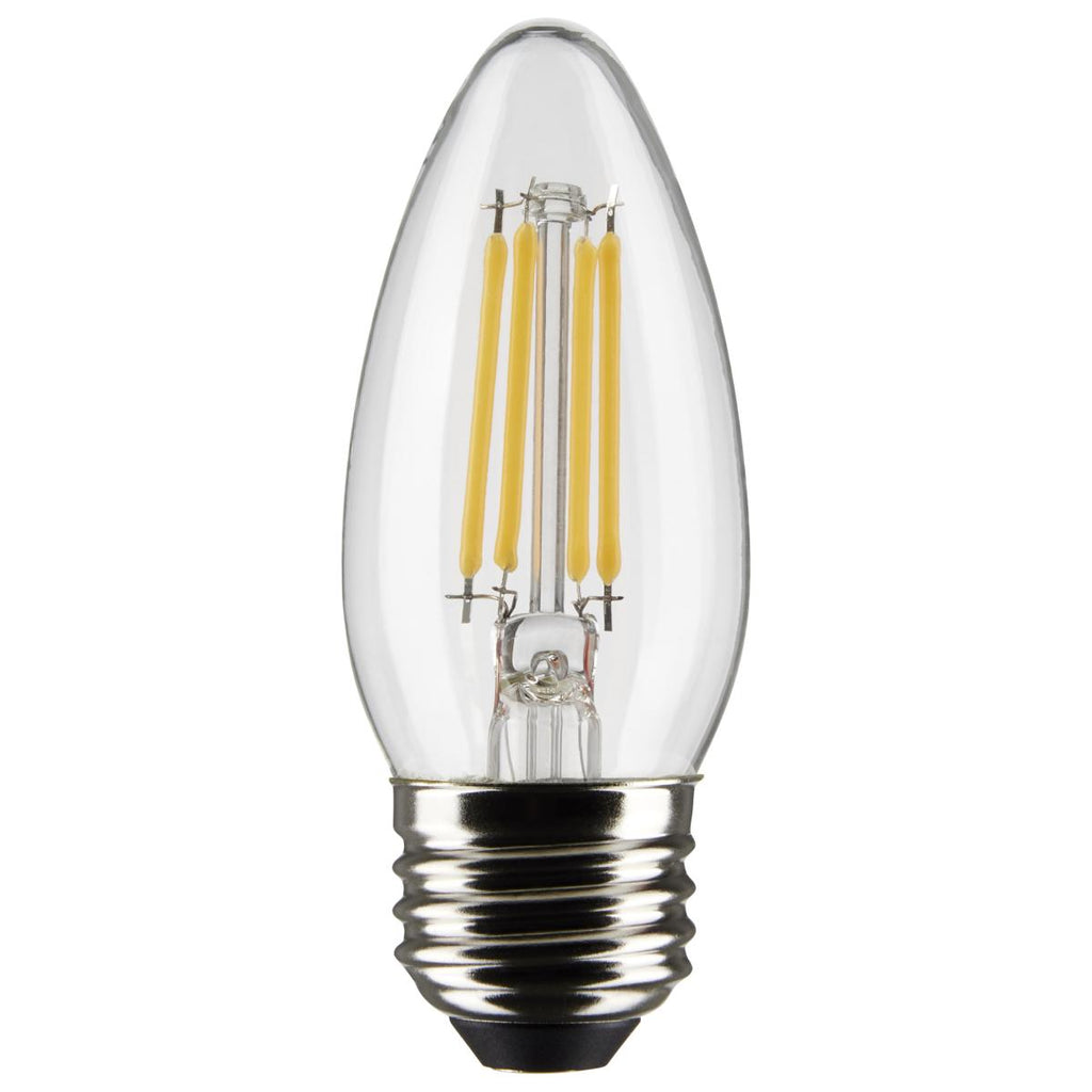 2Pk - Satco 4w B11 LED E26 Medium Base 5000K 120v Clear Finish Bulb