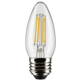 2Pk - Satco 4w B11 LED E26 Medium Base 5000K 120v Clear Finish Bulb