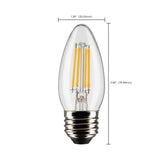 2Pk - Satco 4w B11 LED E26 Medium Base 5000K 120v Clear Finish Bulb_4
