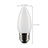 2Pk - Satco 5.5w B11 LED E26 Medium Base 5000K 120v Frosted Finish Bulb_4