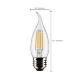 2Pk - Satco 5.5w CA10 LED E26 Medium Base 5000K 120v Clear Finish Bulb_4