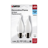 2Pk - Satco 5.5w CA10 LED E26 Medium Base 5000K 120v Frosted Finish Bulb_1