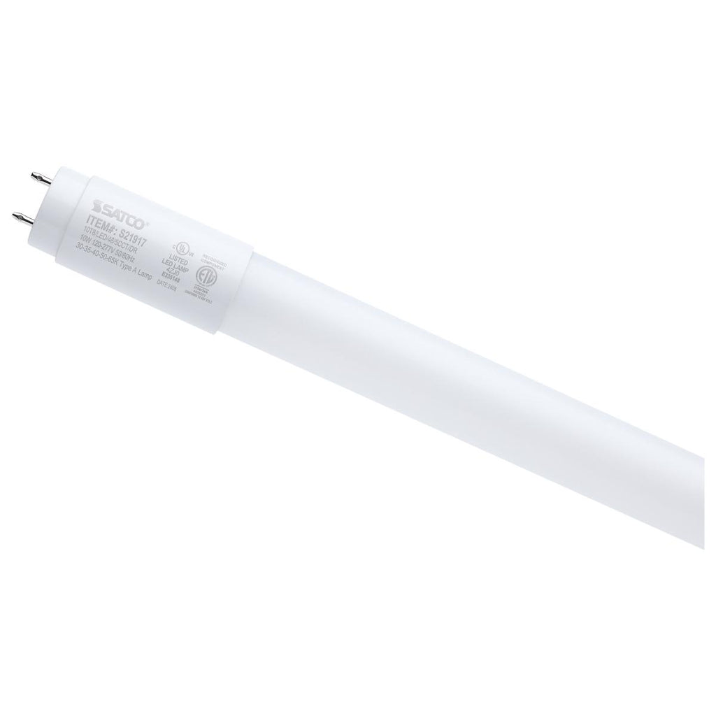 Satco 10w 4-Ft T8 LED G13 Base CCT Selectable Frosted Type A Bulb