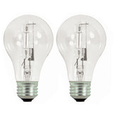 Satco S2401 29w 120v A-Shape A19 Clear eXcel Dimmable Halogen Light Bulb - 2 pack
