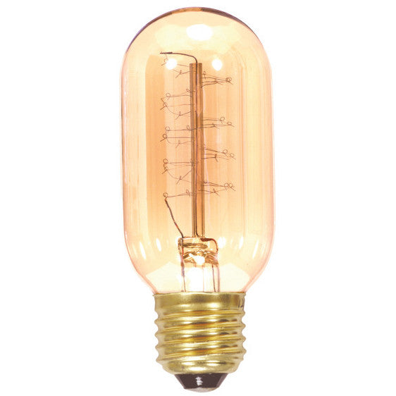 Satco 40w 120v T14 Spiral Antique Carbon Filament Light Bulb