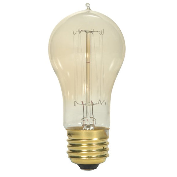 Satco S2424 40W 120V A15 Clear E26 Vintage Incandescent light bulb