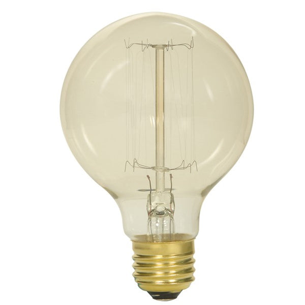 Satco S2425 40W 120V G25 Globe Clear E26 Vintage Incandescent light bulb