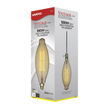 Satco 100w BT38 Incandescent vintage style E26 Base 120v 2200K Amber Finish Bulb_3
