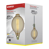Satco 60w BT56 Incandescent vintage style E26 Base 120v 2200K Amber Finish Bulb_3