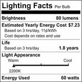 Satco 60w BT56 Incandescent vintage style E26 Base 120v 2200K Amber Finish Bulb_4