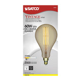 Satco 60w PS52 Incandescent vintage style E26 Base 120v 2200K Amber Finish Bulb - BulbAmerica
