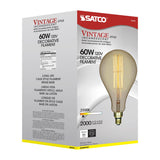Satco 60w PS52 Incandescent vintage style E26 Base 120v 2200K Amber Finish Bulb_2