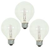 Satco 43w 120v G25 Globe Clear Halogen Light Bulb E26 Medium base 3PK