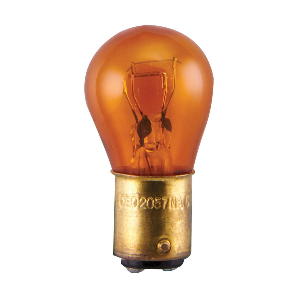 2Pk - Satco 8.26w miniature S8 1200/5000 BA15d Base 14v Amber Finish Bulb