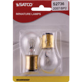 2Pk - Satco 26.88/6.72w S8 1200/5000 Double Contact Bayonet base 14v Clear Bulb_1