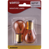 2Pk - Satco 26.88/6.72w S8 1200/5000 Double Contact Bayonet base 14v Amber Bulb_1