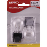2Pk - Satco 6.72w S8 1200/5000 W3x16q DF Plastic Wedge base 14v Clear Bulb_1