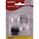 2Pk - Satco 8.26w S8 1200/5000 W3x16q DF Plastic Wedge base 14v Clear Bulb_1