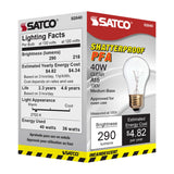 Satco 40w A15 Teflon/PFA Shatterproof Incandescent Clear Appliance Lamp_1
