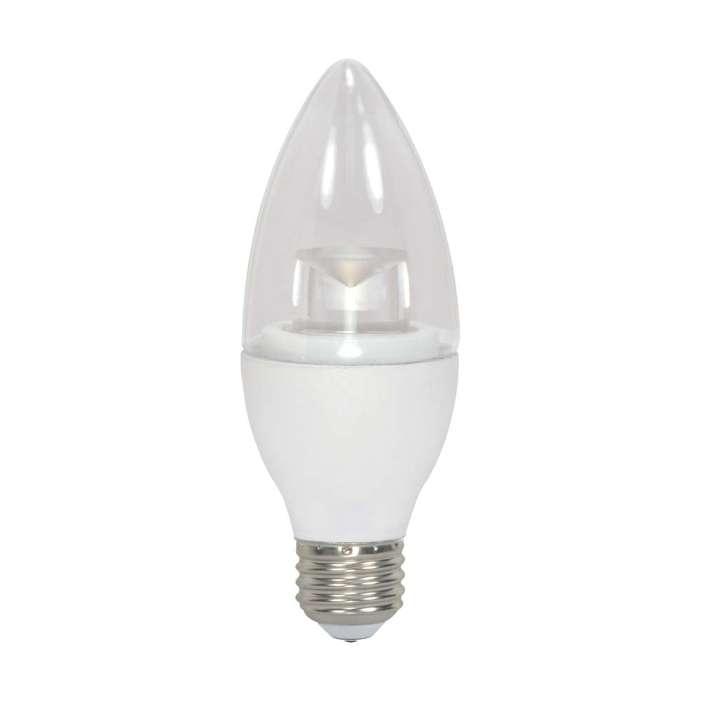 Satco 3.5w 120v B11 LED Clear 300Lm 3000k Soft White E26 Base Dimmable Bulb