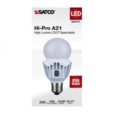 Satco 20w LED A21 High Lumen Output CCT Tunable 120V-277V White Finish Bulb - BulbAmerica
