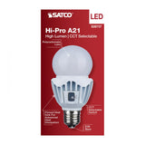 Satco 20w LED A21 High Lumen Output CCT Tunable 120V-277V White Finish Bulb_1