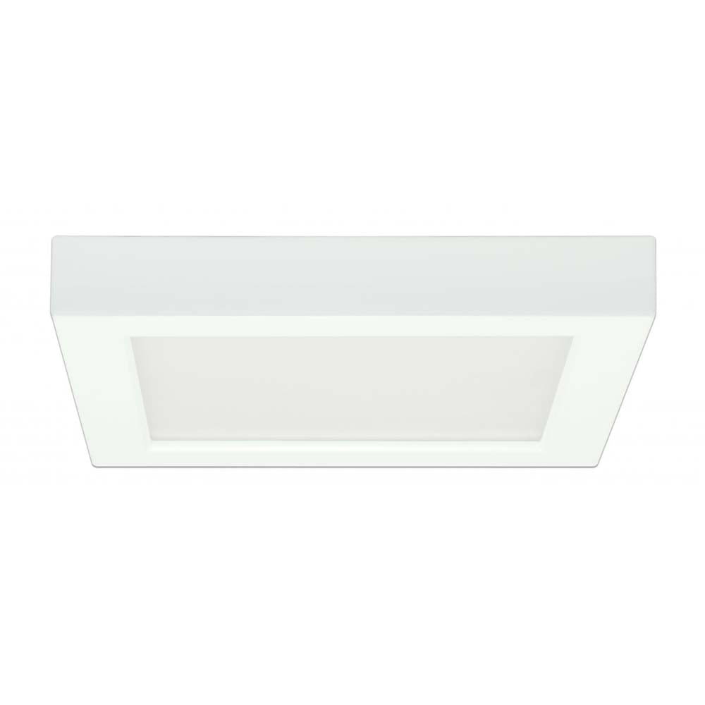 13.5w 7-in Flush Mount LED Fixture 5000K Square Shape White Finish 120v