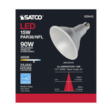 Satco 15w PAR38 LED 25 deg. Beam E26 Medium base 4000k Cool White_2