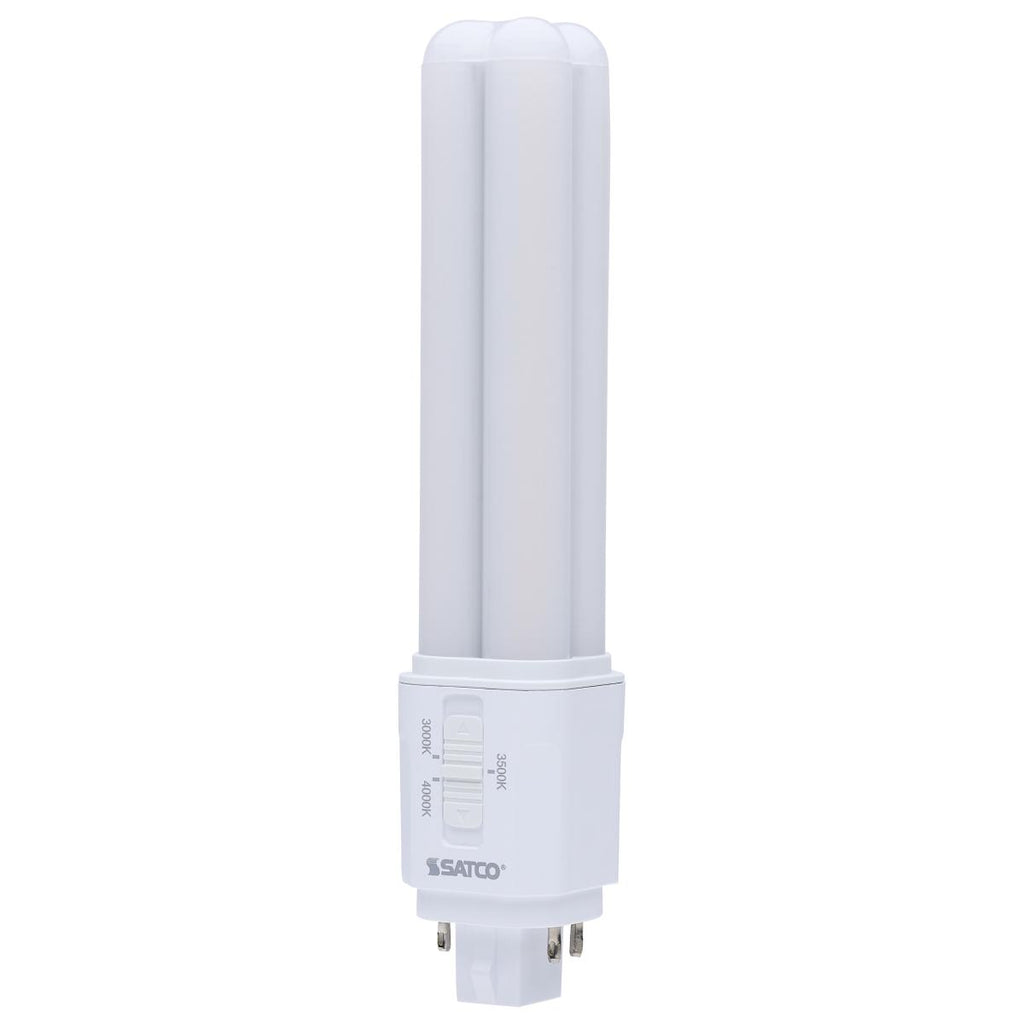 Satco 9.5w LED PL CCT Selectable G24q Base - Ballast Dependent Bulb