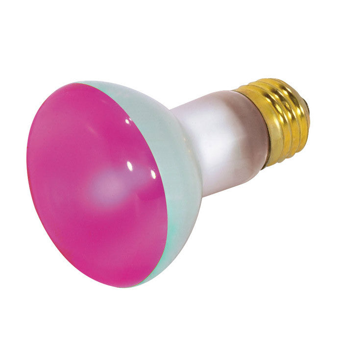 Satco S3212 50W 130V R20 Pink E26 Medium Base Incandescent light bulb