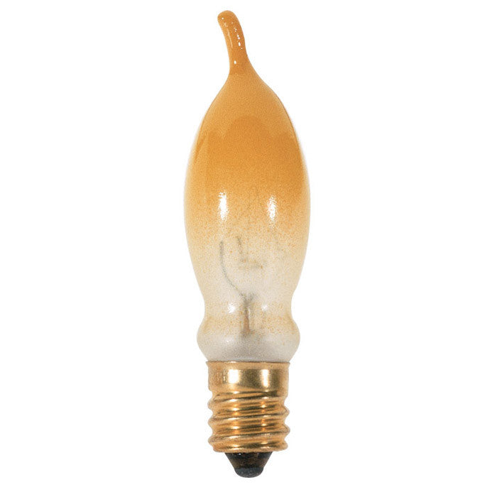 Satco S3243 7.5W 120V CA5 Frost Yellow E12 Candelabra Base Incandescent bulb