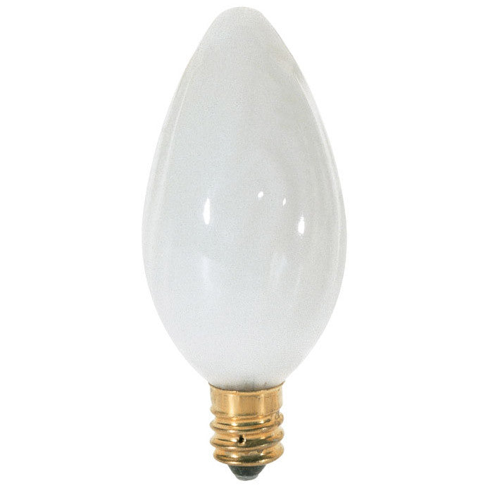 Satco S3372 25W 120V F10 White E12 Candelabra Base Incandescent bulb