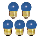 5PK - Satco S3608 7.5W 120V S11 Ceramic Blue E26 Incandescent bulb