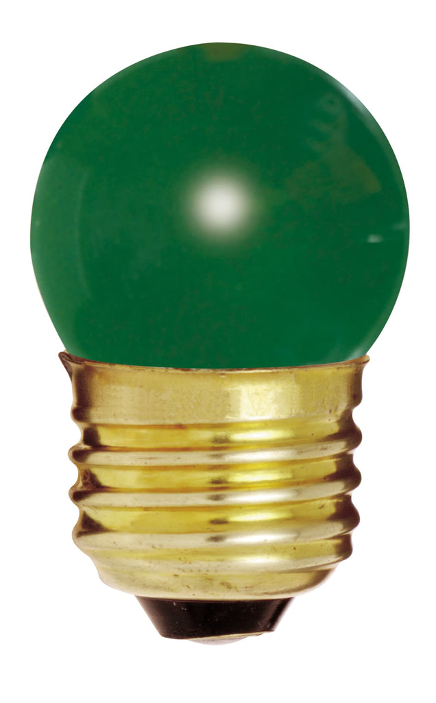 Satco 7.5w S11 Incandescent Ceramic Green Medium base 120v Bulb