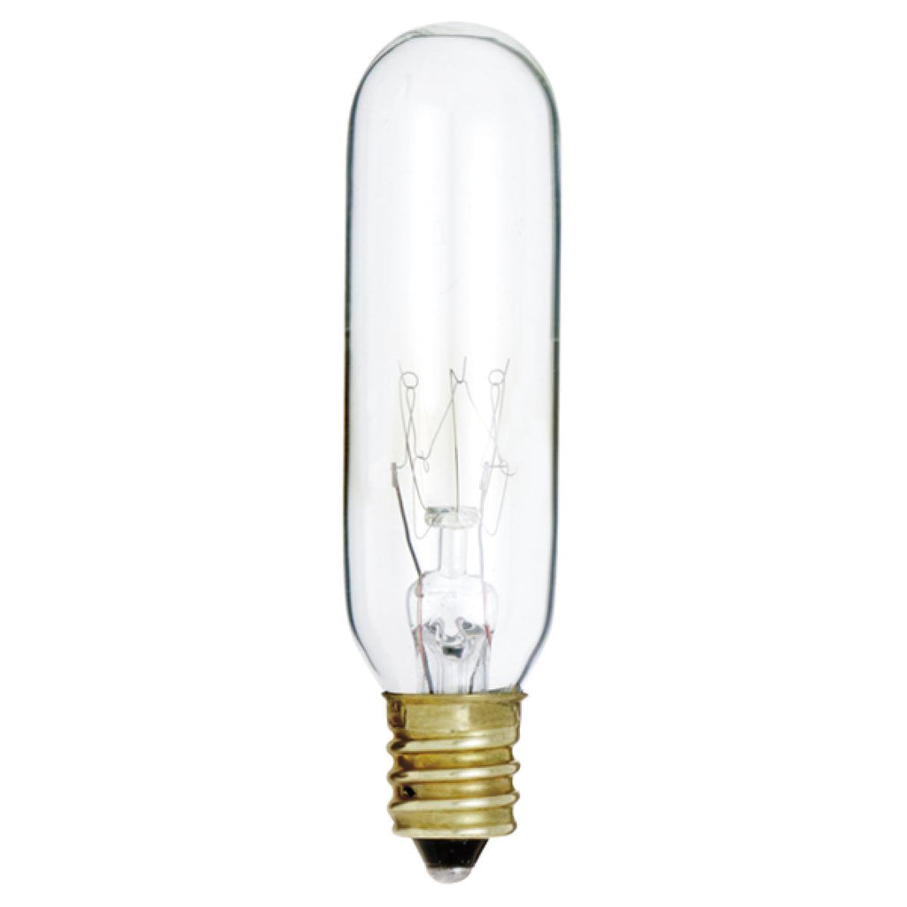 Satco 25w Incandescent T6 180Lm E12 Candelabra base 120v Clear Finish Bulb