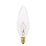 Satco S3725 40W 120V B9.5 Clear Crystal Cut E12 Candelabra Base Incand bulb (2 Bulbs)