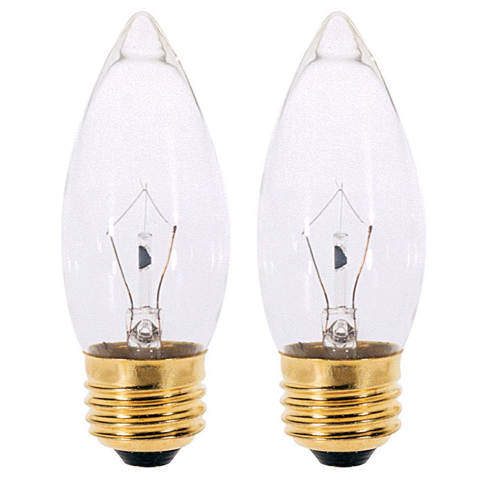 Satco S3732 40W 120V B10.5 Clear E26 Base Incandescent - 2 bulbs