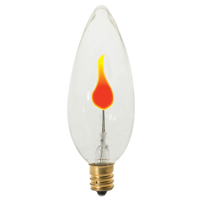 Satco S3759 3W 120V B9.5 Clear E12 Candelabra Base Incandescent bulb