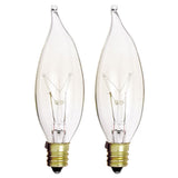 Satco S3774 25W 120V CA8 Clear E12 Candelabra Base Incandescent lamp - 2 bulbs