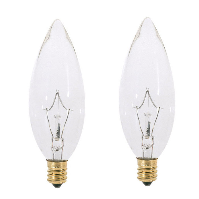 Satco S3783 40W 120V B9.5 Clear E12 Incandescent bulb - 2 pack