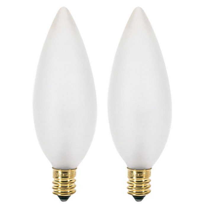 Satco S3787 60W 120V B10 Frosted E12 Candelabra Incandescent - 2 bulbs