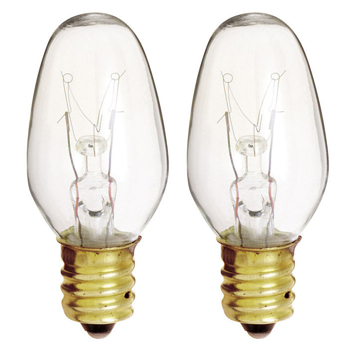 Satco S3797 4W 120V C7 Clear E12 Incandescent bulb - 2 pack